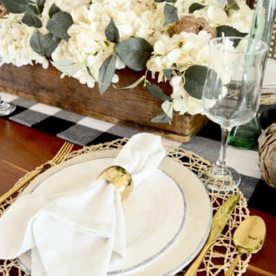 Simple Black + White Fall Table